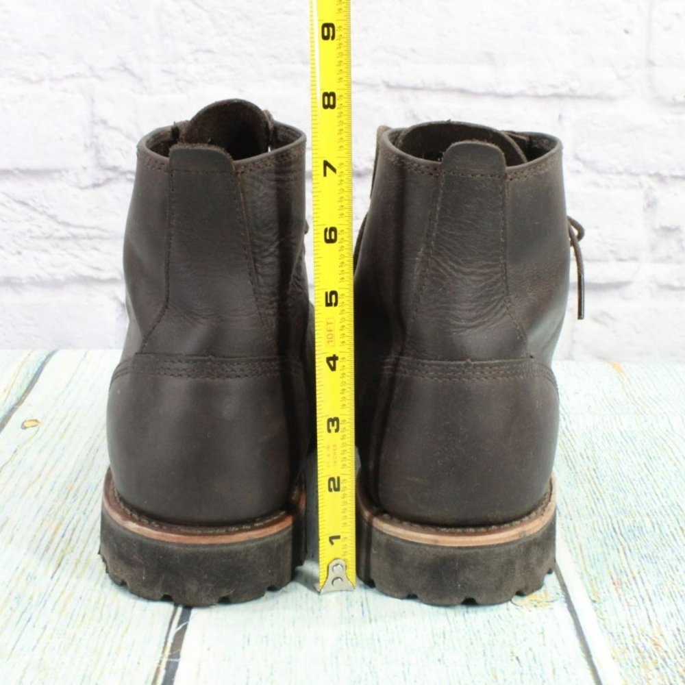 LL Bean Brown Leather Cap Toe Vibram Sole Casual Ankle Boots Size 11.5 Wide - Picture 6 of 9